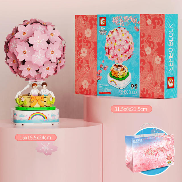 SEMBO 601150 idea Cherry blossom hot air balloon building blocks 718pcs bricks Toys For Gift from China