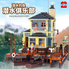 PANGU 12001 City Street Dive Shop building blocks 1460pcs bricks Toys For Gift ship from China