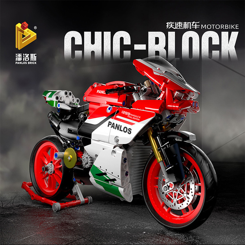 PANLOSBRICK 672001 672002 672003 'Ducati' Motorcycle building blocks 803-865pcs bricks Toys For Gift ship from China