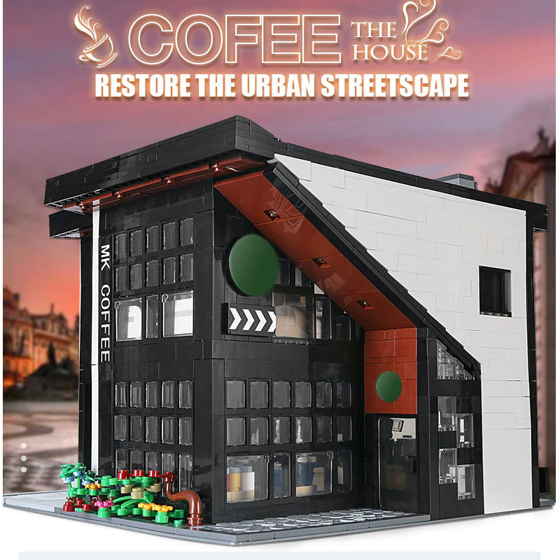 MouldKing 16036 Modern Cafe Modular  Coffee  Aovatown Series Modern Cafe Modular 2020 Building Blocks 2728pcs Bricks From China