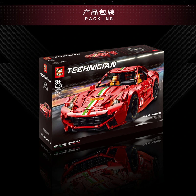 Super 18K K100 Technic ‘Ferrari’ F12 building blocks 3571pcs bricks Toys For Gift ship from China