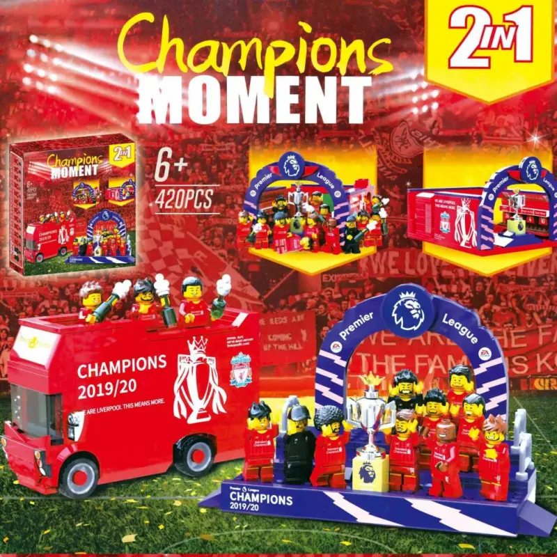 MK91878 Idea Liverpool 1920 Premier League Winning Podium Limited commemorative building blocks 420pcs ship from China