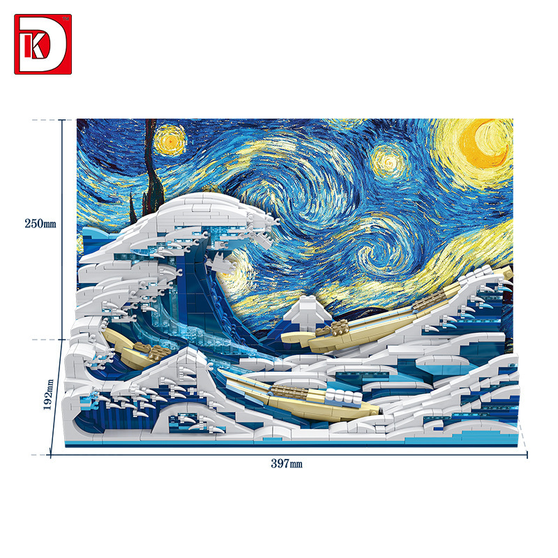 DK 3003 Idea The Great Wave off Kanagawa building blocks 1830pcs bricks Toys For Gift ship from China