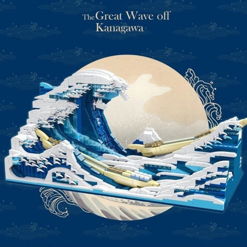 DK 3003 Idea The Great Wave off Kanagawa building blocks 1830pcs bricks Toys For Gift ship from China