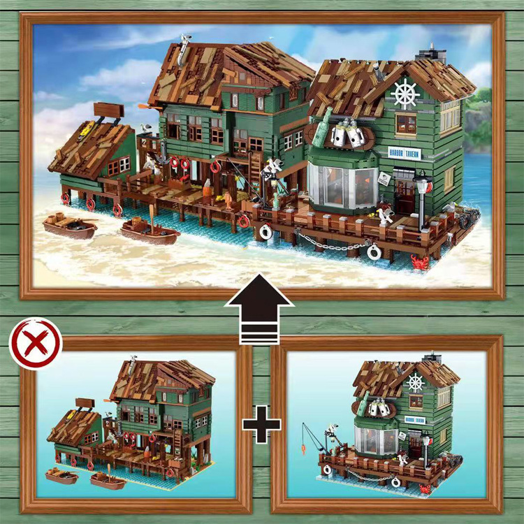 UrGe 30108 City Street Harbor Tavern Building Blocks 3103pcs bricks Toys For Gift from China