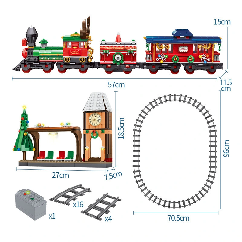 PANLOS 613005 Christmas remote control train building blocks 1217pcs Toys For Gift Ship from China