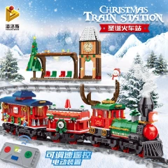 PANLOS 613005 Christmas remote control train building blocks 1217pcs Toys For Gift Ship from China