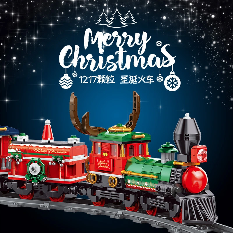 PANLOS 613005 Christmas remote control train building blocks 1217pcs Toys For Gift Ship from China