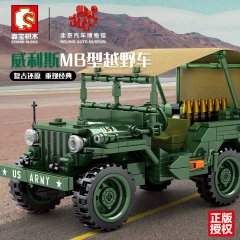 【Clearance Stock】SEMBO 705805 Military Series Willis MB off-road jeep Building Blocks 807pcs Toys For Gift ship from China