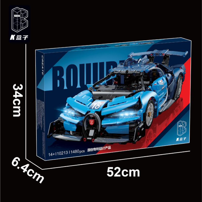 K BOX 10213 Technic Bugatti sports car building blocks 1480pcs Toys For Gift ship from China