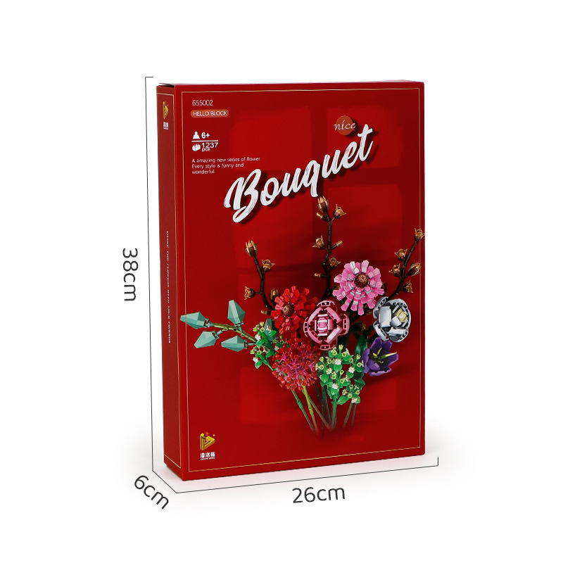 PANLOS 655001 655002 Idea Decorative bouquets building blocks handmade DIY model toys from China
