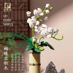 QIZHILE 92000 Idea Phalaenopsis Preserved Flower Building Blocks Bouquet Scene Assembling Toy Ship From China