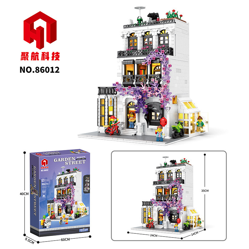 JUHANG 86012 City Street  Europe Garden Street Light version Building Blocks 1914pcs Toys For Gift from China