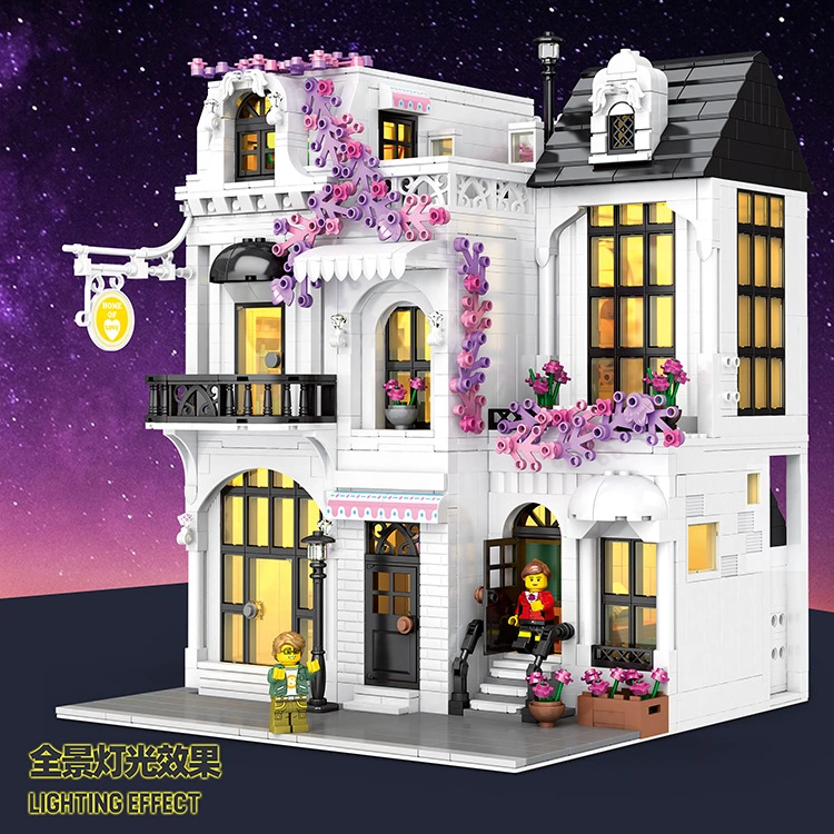 JUHANG 86013 City Street  Europe Garden Street Light version Building Blocks 2053pcs Toys For Gift from China