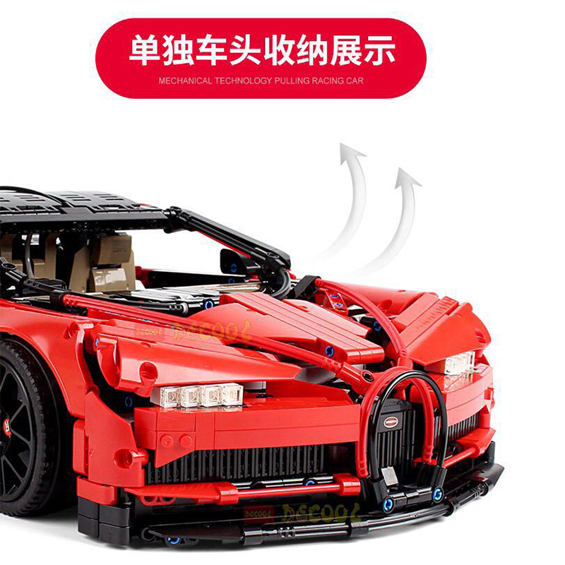 DECOOL 3388A Technic Red Bugatti Chiron 1:8 Supercar model Building Blocks 3636pcs Ship From China