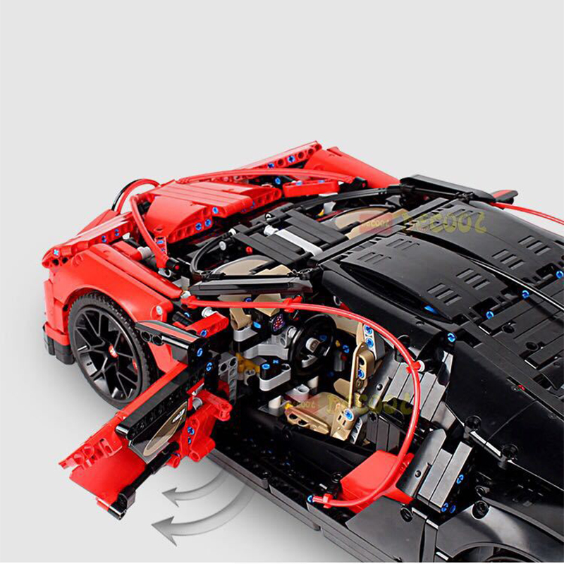 DECOOL 3388A Technic Red Bugatti Chiron 1:8 Supercar model Building Blocks 3636pcs Ship From China