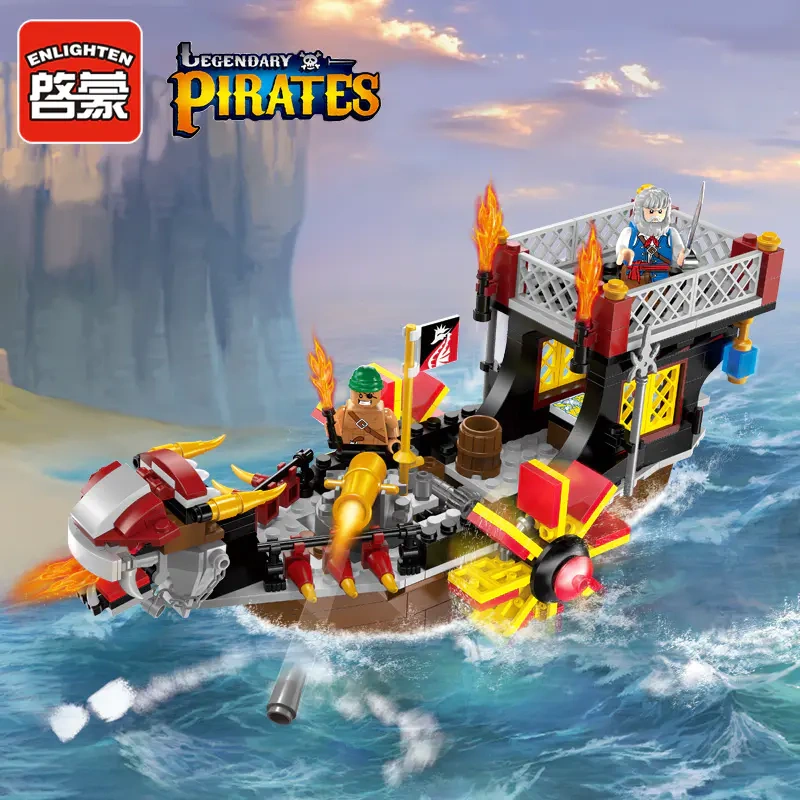 ENLIGHTEN 1307 Legendary of Pirates Series King of the Sea Building Blocks 345pcs Bricks From China