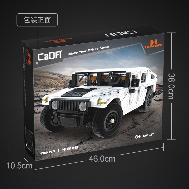 CaDa 61027 Technic White Humvee 1:12 Building Blocks Model 1380pcs Toys For Gift ship from China