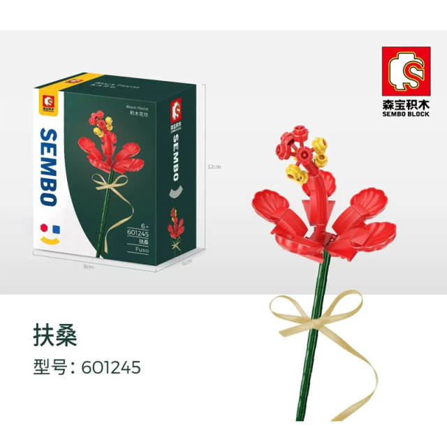 SEMBO 601245 Block Florist Series Hibiscus Rosa-sinensis Building Blocks Bricks Toys Model From China