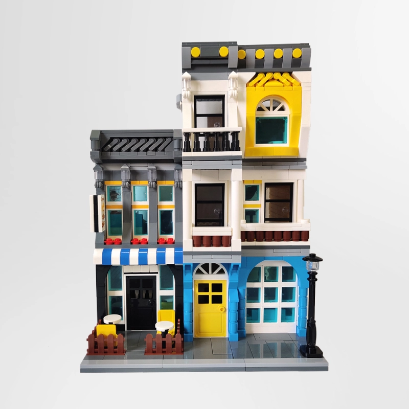 【Clearance Stock】ZHEGAO QL0934 Creator Street View Series Summer Coffee Shop Building Blocks 1278pcs Bricks Ship From China