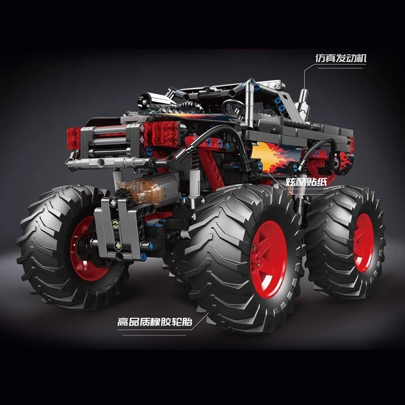 MOULDKING 18008 Technic Flame 'Monster' off-road climbing car remote control APP Building Block Toy model889pcs