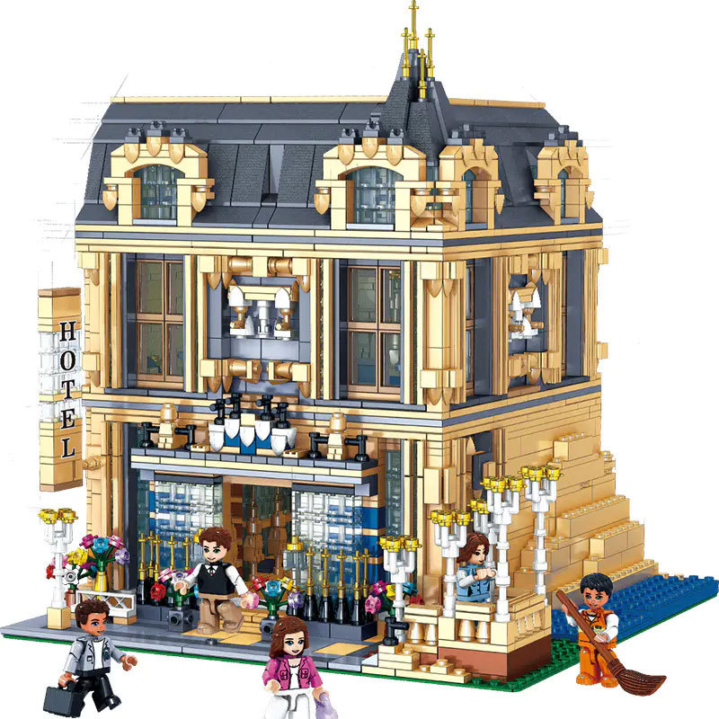 【Special Price】ZHEGAO QL0927 Street View Series Carlos Hotel Building Blocks 2099pcs Bricks Toy Model From China