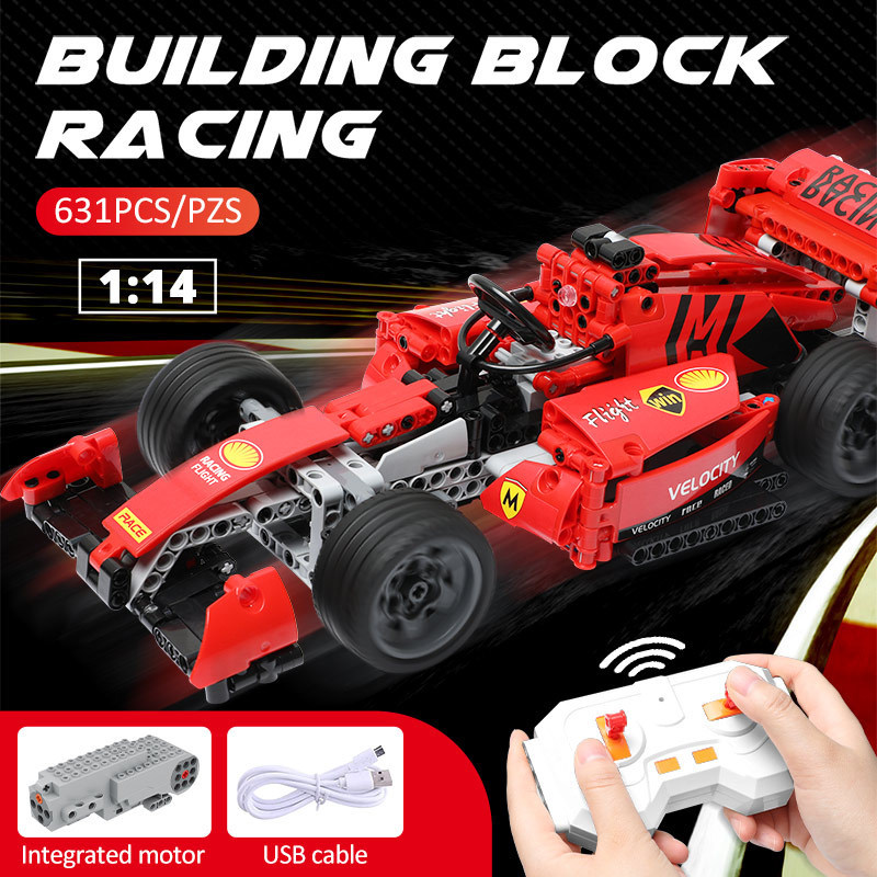MORKMODEL 025002 Technic Remote Control F1 racing Red 'Ferrari' SF90 One-piece base Building block model 631pcs Ship From China