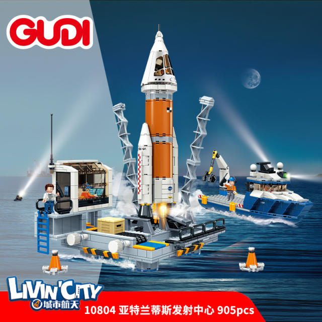 GUDI 10804 Space Aerospace series Atlantis Launch Center Building block toy model 905pcs from China