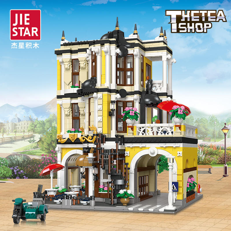 JIESTAR 89124 City Street The Tea Shop Building Blocks 2985pcs Bricks Model From China