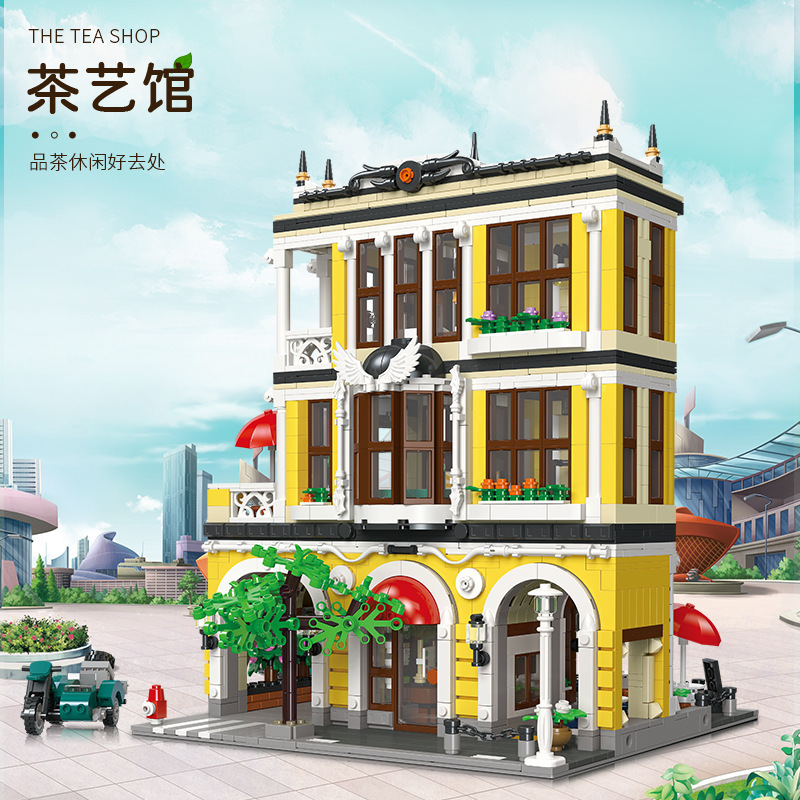 JIESTAR 89124 City Street The Tea Shop Building Blocks 2985pcs Bricks Model From China