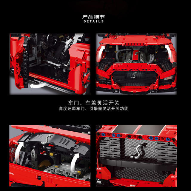 Super18K K135 Technic SHELBY GT500 Mustang 1:8 Model Building Blocks Sports Car Model 3386pcs From China
