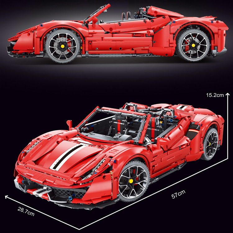 TAIGAOLE T5005 High-Tech Series Master Sports Car Red 1:8 Building Block Model 3608pcs Bricks Ship From China