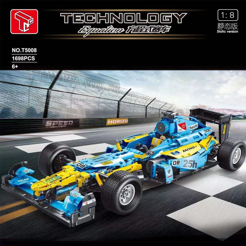 TAIGAOLE T5008 Technic Formula F1 car Blue 1:8 Building Block model 1698pcs Ship From China