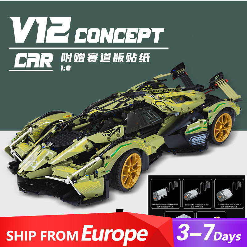 MOYU 88001 Technic "Lamborghini" Lambo V12 Vision Building Blocks 2527pcs bricks Toys For Gift Ship from Europe 3-7 Days Delivery