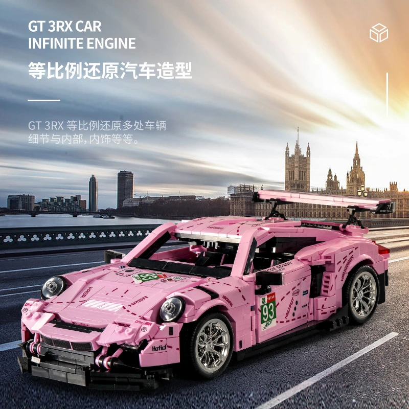 SY 0003 Technic Pink 'Porsche' GT3 RS Building Block model 1063pcs From China