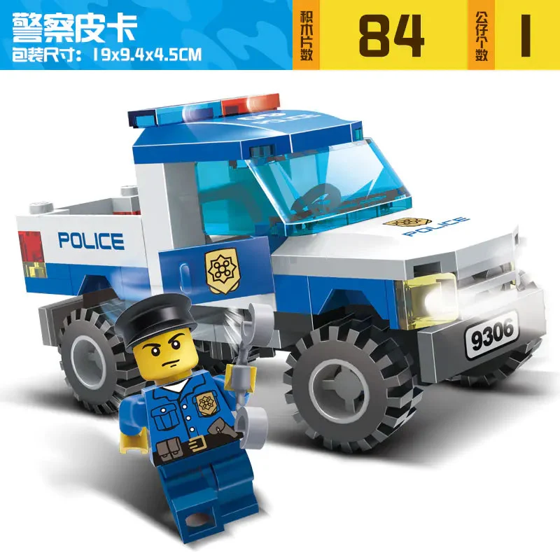 【Clearance Stock】GUDI 9306 City Series &quot;Police&quot; Car Building Blocks 84pcs Bricks Model Toys Ship From China