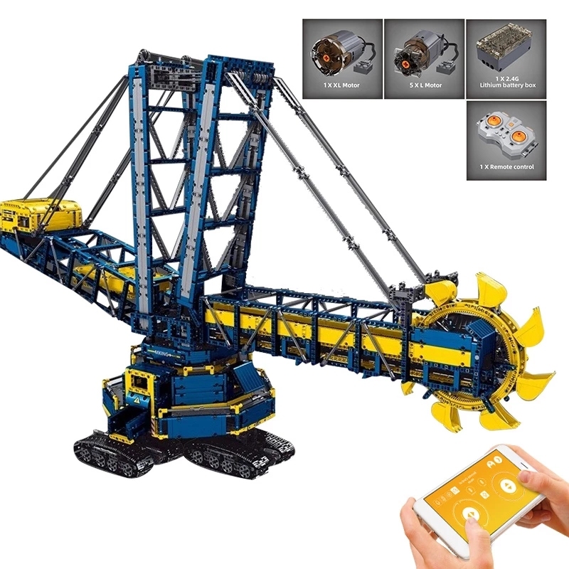 MOULDKING 17006 Technic Bucket Wheel Excavator Electric Remote Control APP Building Block Model 4588pcs Ship From China