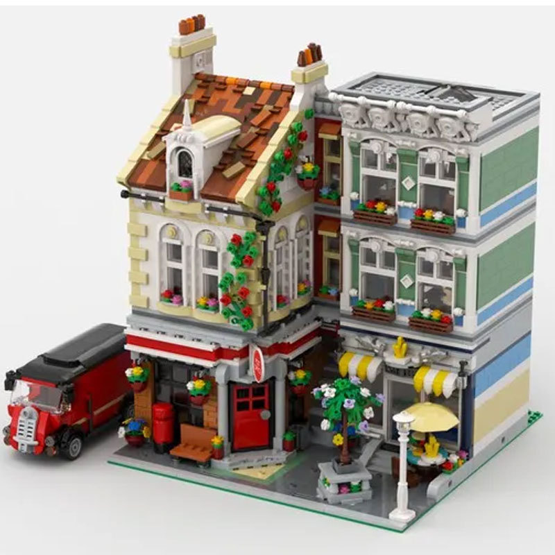Urge 10198 MOC Street View Series Post Office Building Model Children's Puzzle Building Blocks 3716pcs Bricks Ship to USA 3-7 Days Delivery