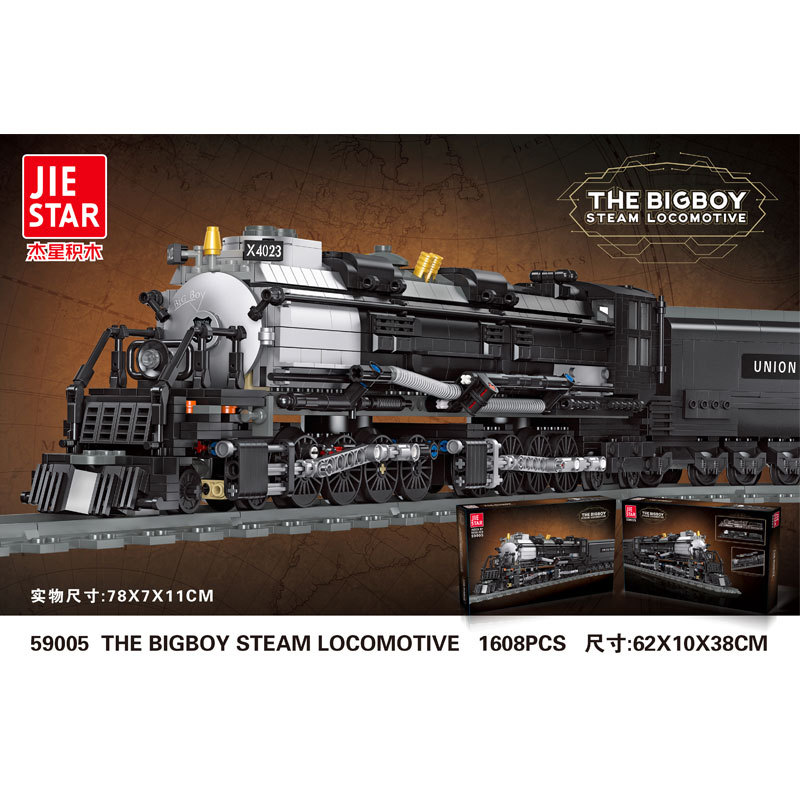 JIESTAT 59005 The Bigboy Steam Locomotive Train Building Blocks 1608pcs Bricks Toys Model Ship From China