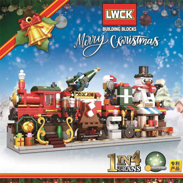 LW 7008 Marry Christmas Building Blocks Train 838pcs Bricks Toys Model From China