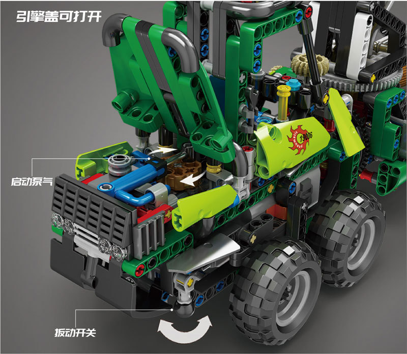 【Clearance Stock】Mould King 19006 Pneumatic Forest Machine Building Blocks 938pcs Bricks Toys MOC-32456 Ship From China