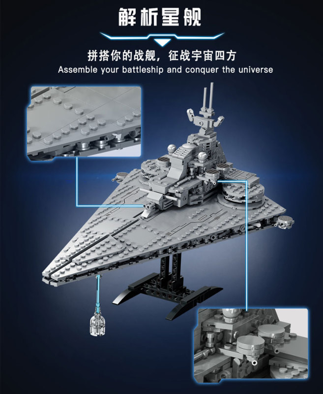 Super18K K105 Star Warship Explore The Universe Put Together Building Blocks 796pcs Bricks From China