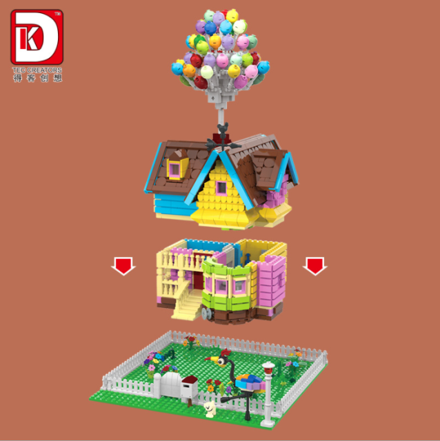 New Product DK3006 1887pcs Big Balloon House with Minifigures Small Particle Building Blocks Children's Toys Christmas Girls Birthday Gifts