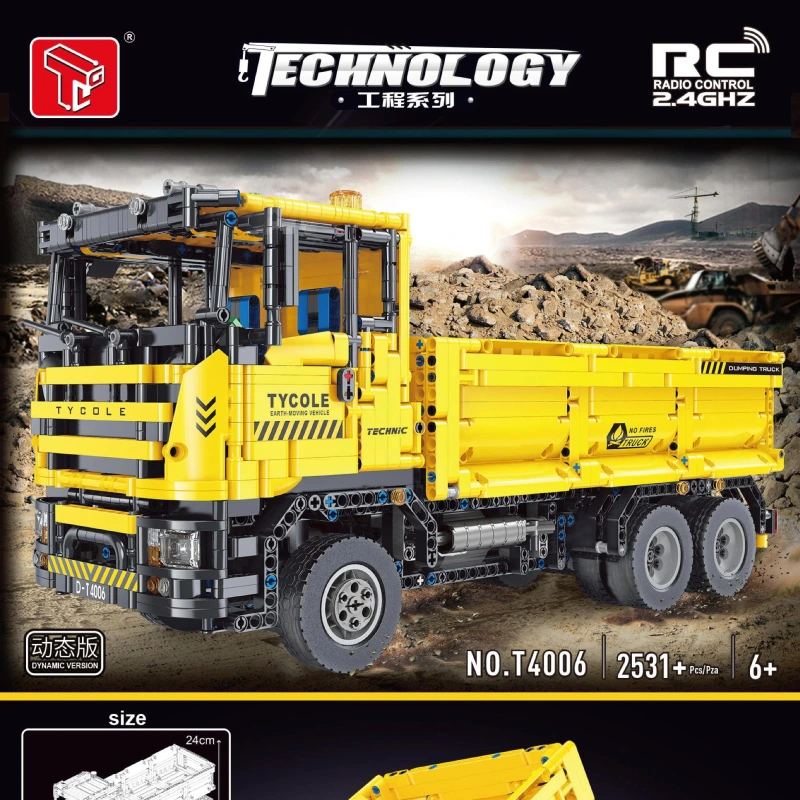T4006  Mechanical engineering vehicle series Dump truck 2531pcs building block Ship From China