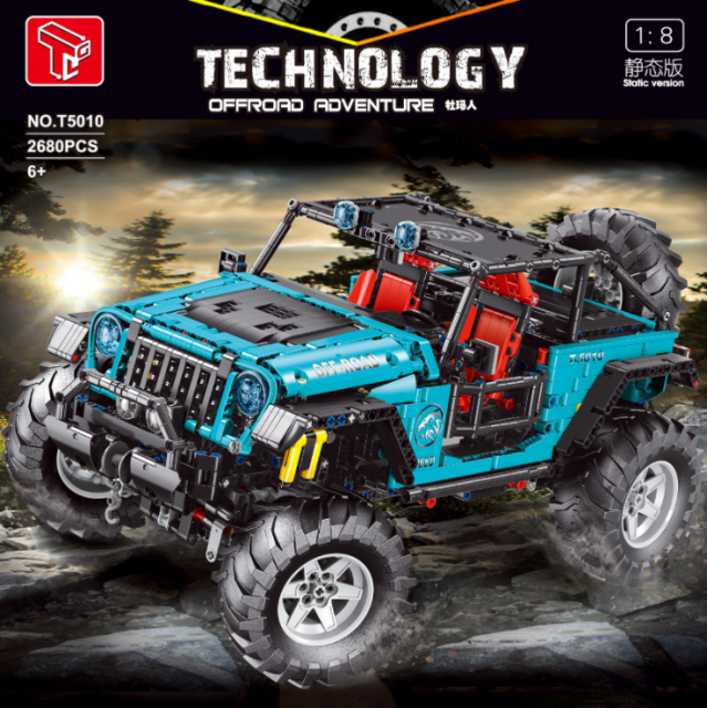 T5010AB blue green purple &quot;Wrangler&quot; off-road vehicle remote control car 2680pcs building block toy Ship From China