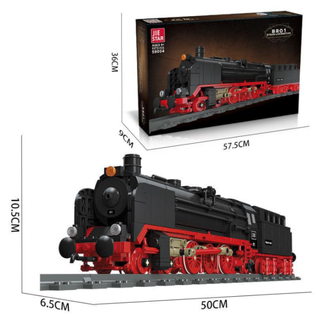 JIESTAR 59004 Expert BR01 Steam Locomotive Train Toy Brick Ship From China