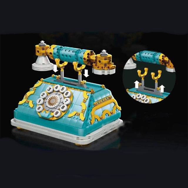 90020 859PCS MOC Uniqu Green Creativity Classic Retro Telephone Building Blocks Model Assembly Brick Toys ship from China.