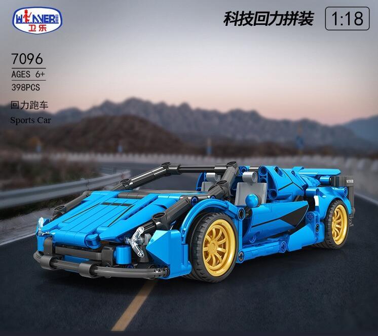 &quot;Winner&quot; 7096 Technology Sports Car Assembled Small Particle Building Block 398pcs Bricks Toy Model Ship From China.