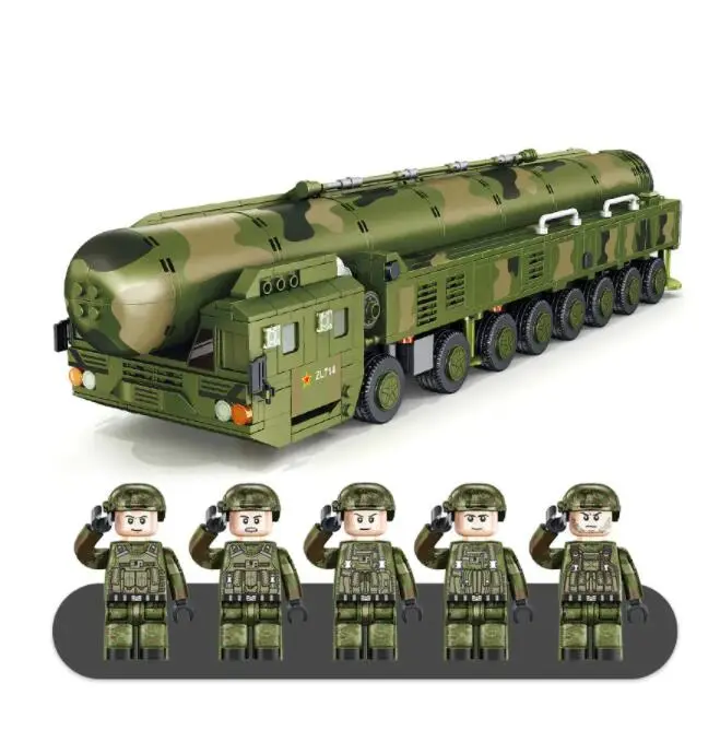 Panlos 639009 Military Weapon Series 1149pcs DF-41 Intercontinental Ballistic Missile Launching Vehicle Building Blocks Bricks Ship F