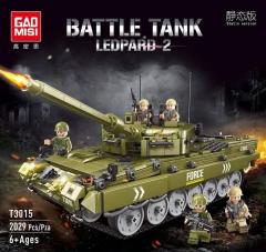 GaoMiSi T3015 Cool Battle Tank Leopard 2 Building Blcoks  Model Set 2029pcs Bricks Toys  From China.